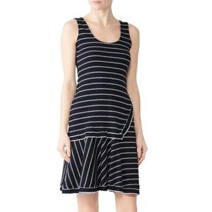Derek Lam 10 Crosby Navy and White Striped Layered Tank Dress